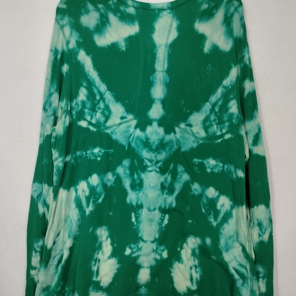 Danskin Green and White Tie-Dye Long Sleeve Top - Picture 3 of 3